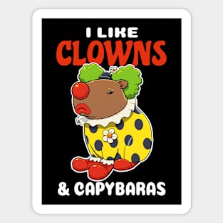 I Like Clowns and Capybaras Cartoon Magnet